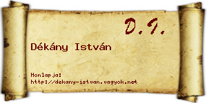 Dékány István névjegykártya